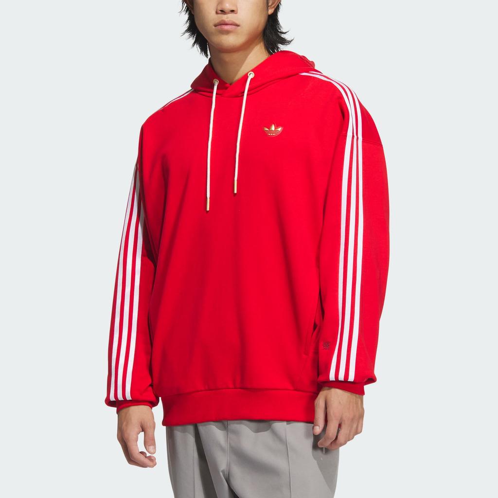 adidas Оригинальная толстовка с капюшоном New Year Of The Snake Limited Edition Lny в полоску с длинным рукавом и цветными блоками, унисекс-толстовка KA0820