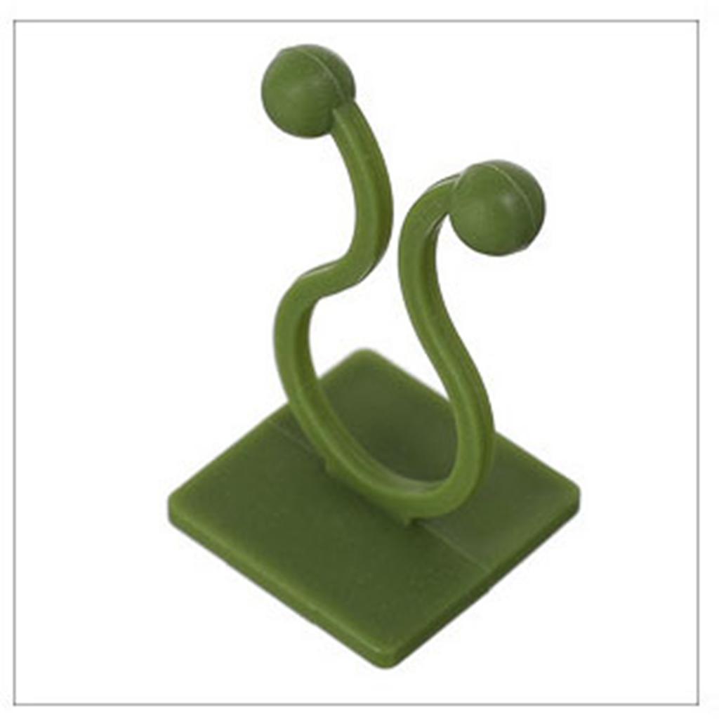 10 шт настенных зажимов для вьющихся растений Пластиковые самоклеящиеся зеленые зажимы для поддержки растений