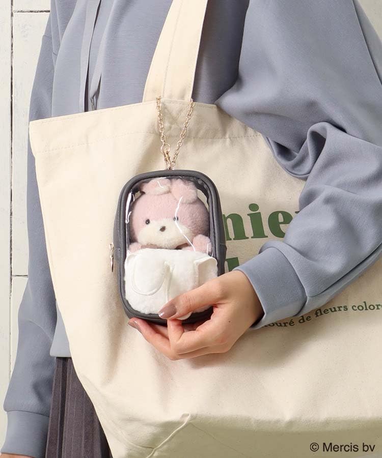 Квадратная сумочка с аппликацией Miffy Boa и цепочкой для шитья (синий)