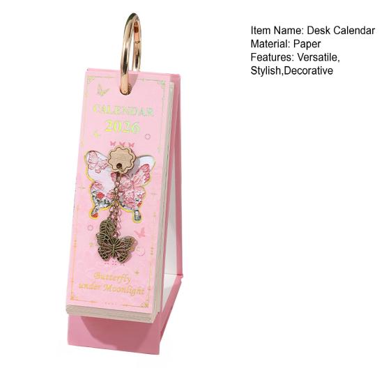 2026 Масляная пастель Настольный календарь Ежедневник Маркер событий Настольный календарь Декоративный Календарь на спирали для дома, офиса, школы