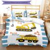 3pcs excavator Bedding Set Duvet Cover Closure Includes 1 Duvet Cover & 2 Pillowcases, Soft and Comfortable for All Seasons.