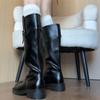 Fashion Autumn Winter Slip On Women Knee-High Boots Fashion Low Heels Shoes Female Elegant Slim Knight Booties