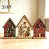 Festive Desktop Wood Decorations 3Pcs/Set Christmas Wooden Ornaments, Rustic Gingerbread Man Tree Tiered Tray Indoor Thanksgiving Party Decor
