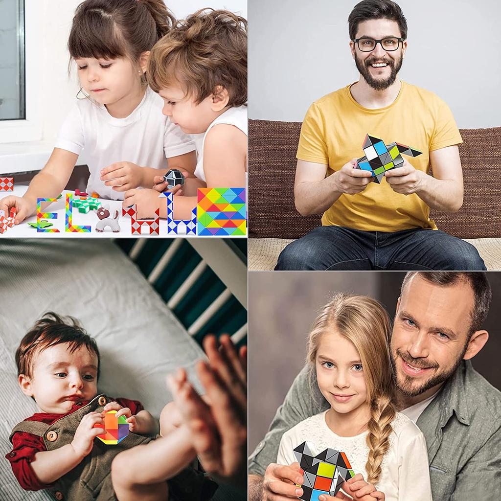 48 клиньев цвета радуги, волшебный кубик-змея, поворотная головоломка, 3D-головоломка, сенсорные игрушки