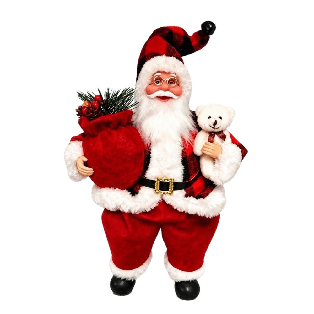 12 Inch Sitting Santa Claus Statue Figurine Window Display Santa Claus Doll Home Ornaments Christmas Decorations