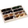 Versatile Gray Velvet Organizer Tray for Glasses, Jewelry & Watches - 8-Compartment, Stackable Display Storage Box, Jewelry Tray