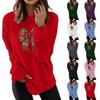 Women's Fashion Casual Christmas Bow Printed Round Neck Top