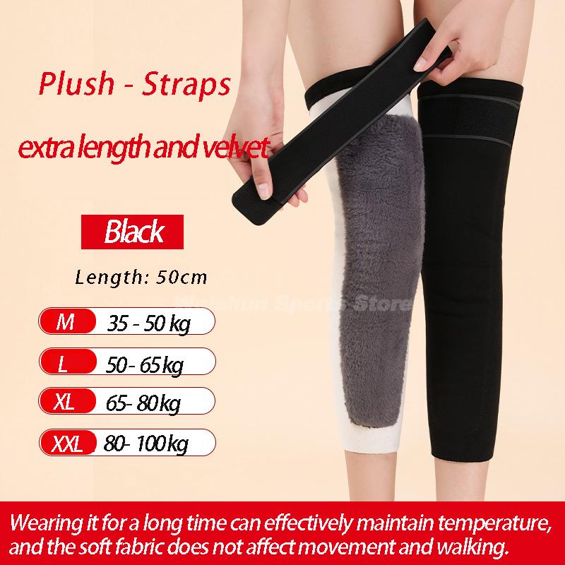 Winter Warm Wool Kneepad Thick Leg Guard Cashmere Knee Protector Long Thermal Wraps Old People Cold Leg Knee Pads Brace 1 Pair