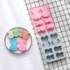 6 Cavities Rabbit Silicone Baking Mold Multi-style Bunny Chocolate Cake Biscuit Ice Making Set Candle Soap Mould Birthday Decor