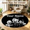 Terrifier Art the Clown Personalized Round Rug Support Custom Name, Soft Home Decor Mat