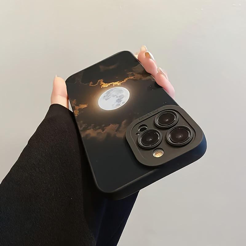 Универсальный мягкий чехол 'Луна и Облака' для iPhone 16 Pro Max до 12 Pro Max и iPhone 11