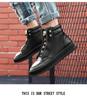 2025 Autumn/Winter Men's High-Top Martin Boots Leather Sneakers Korean Style Casual Street Dance Trend