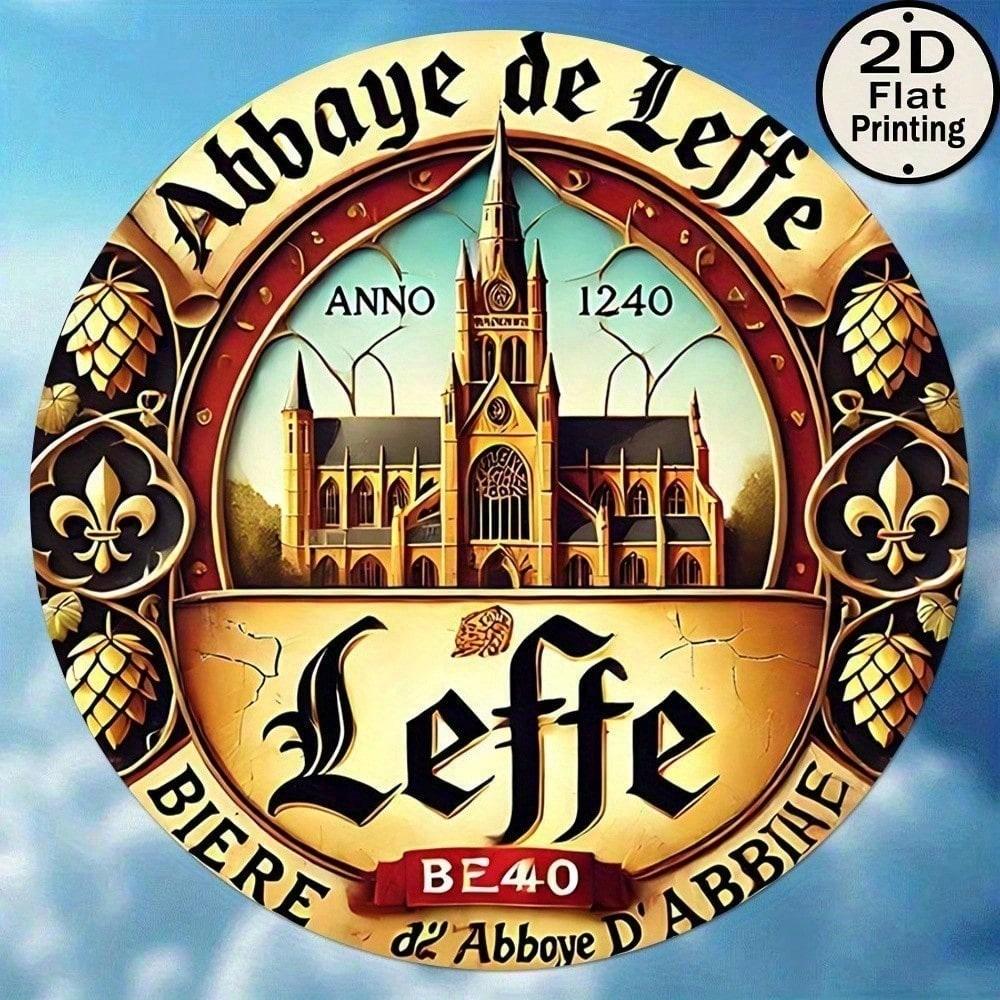 Винтажная металлическая круглая настенная вывеска пива Leffe 8 дюймов Ретро жестяная табличка Декор для домашнего бара паба