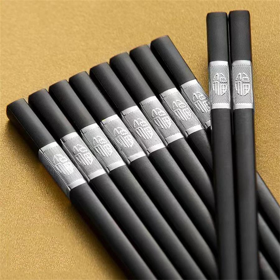 10 Pairs Anti-slip and mildew chopsticks household high-end high temperature restaurant kitchen utensils
