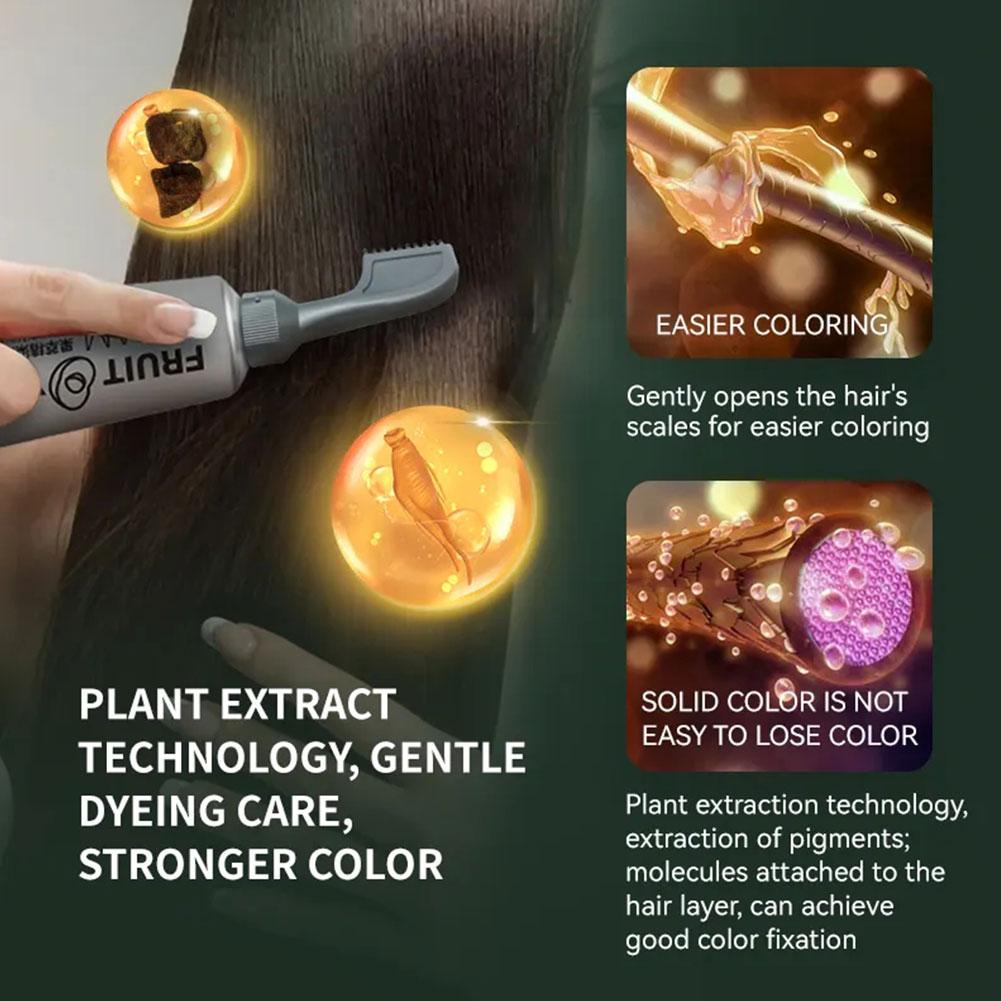 80 мл фруктовая эссенция для окрашивания волос, расческа для волос, кремовый цвет, черный, коричневый для женщин, бабушка, дедушка