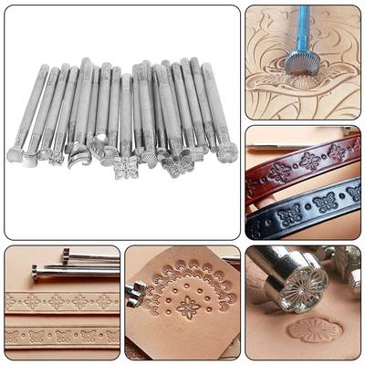 20 шт. Аксессуары для кожаных инструментов Набор резцов для резьбы DIY Резьба Скульптура Выбивание цветов Трафаретная печать Искусства и ремесла