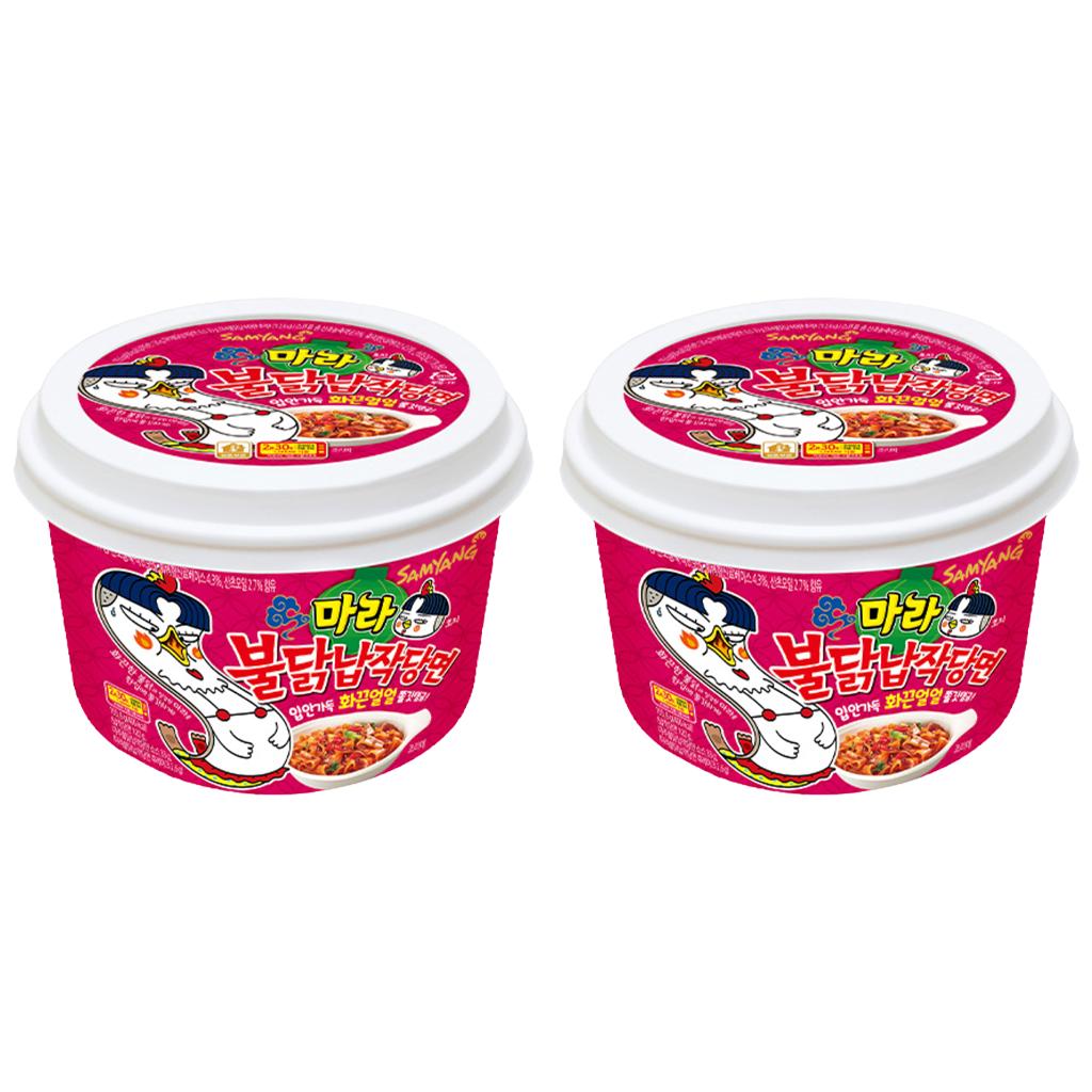 Samyang Лапша БУЛДАК Сухая острая острая с курицей плоская стеклянная 155,6г (2 варианта)