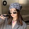 Printed thin square scarf cotton and linen silk scarf Korean version fashionable versatile bag headscarf street hip hop hip hop headscarf headband