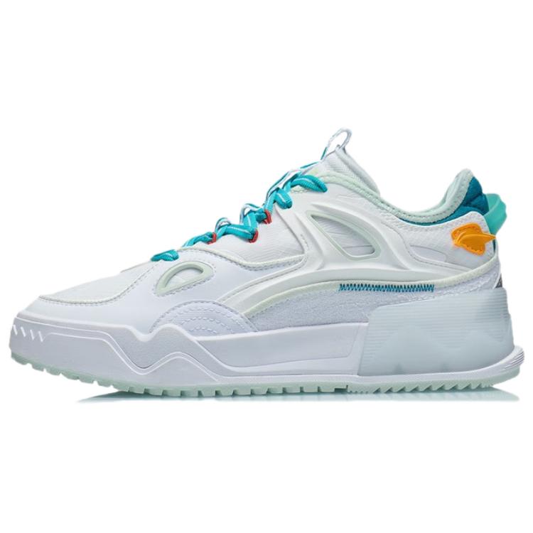 Li Ning CF Flash Star Comfortable Casual Shock Absorbing Lightweight Non-Slip Breathable Low-Top Sneakers Women Sneakers White Blue AGCR290-2