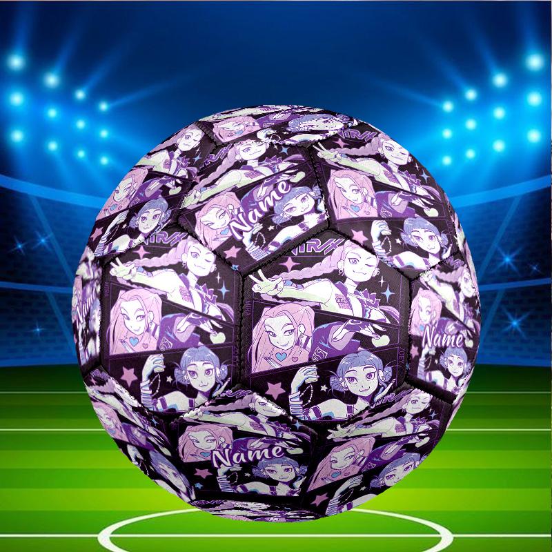 Custom Name Personalized KPop Demon Hunters-A Print Size 5 Soccer Ball Training & Match Football, for Team, Kicking, Gift for Football Enthusiasts