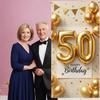 Фон для 50-летия Черный рукописный шрифт Баннер для дня рождения взрослого 50-й день рождения Дисплей Цифра 50 Шарик Для вечеринки в помещении