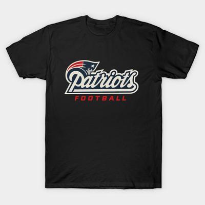 Мужская черная футболка с принтом New-England-Patriots-Football Печать на трансферной бумаге без вырезания Хлопковая футболка