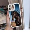 Чехол для телефона с изображением темной лошади для iPhone 17 16 15 14 12 13 Pro Max 11 Mini Air Xs Puls Силиконовый чехол из кожи ягненка