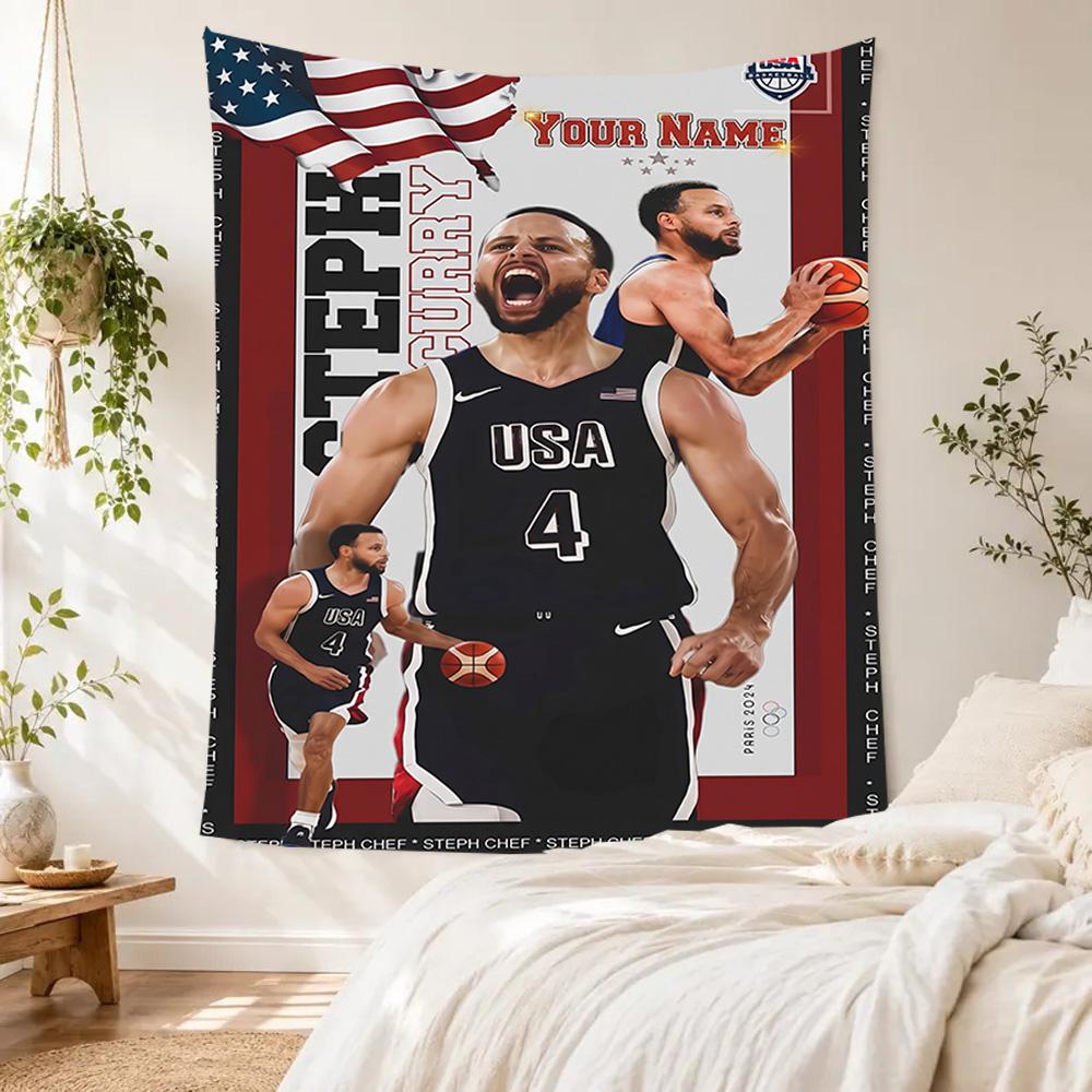 Golden State Curry Player Aesthetic Tapestry Retro Boho Perfect for Studio Wall Dorm Wall Balcony Indoor Gallery Wall Perfect Gift for Dorm Roommate