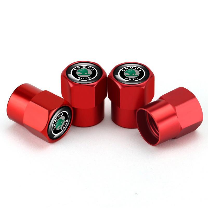 JKFB8 New Sports Aluminum Wheels  Tire Valve Caps For Skoda Kylaq Elroq Octavia Enyaq Kamiq Scala Rapid Superb Karoq Fabia Accessories