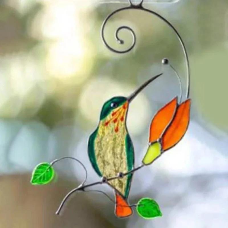 1 Pack Metal Color Metal Craft 2023 Garden Window Balcony Hummingbird Yard Home Wall Hanging Bird Ornament Door Trim