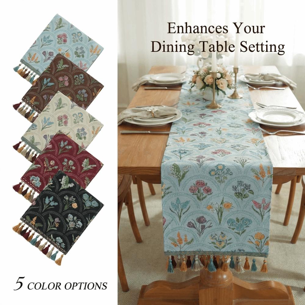 Новая американская ретро скатерть-дорожка 33x183 см Полиэстер Чехол от пыли на стол Пасторальный стиль Цветочный чехол на сервант Домашний декор