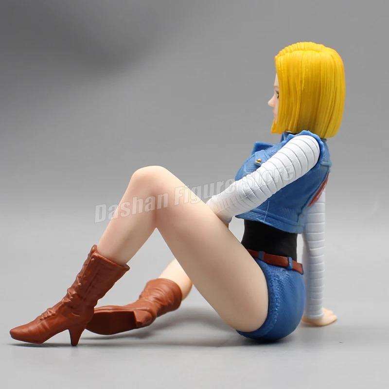 Gk Android 18 Action Figure Statue PVC Lazuli Collection Sitting Position Trunks Figurine Car Ornaments Model Toys