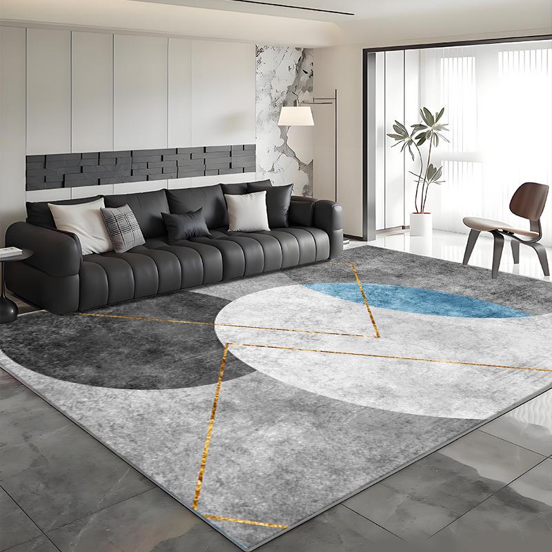 Nordic Style Crystal Velvet Area Rug Luxury Abstract Geometric Floor Mat Non Slip Carpet for Living Room Bedroom