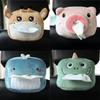 New Cute Cartoon Car Tissue Box Plush Napkin Holder Universal Auto Home Room Paper Case Animal Decoration Bracket Accessories