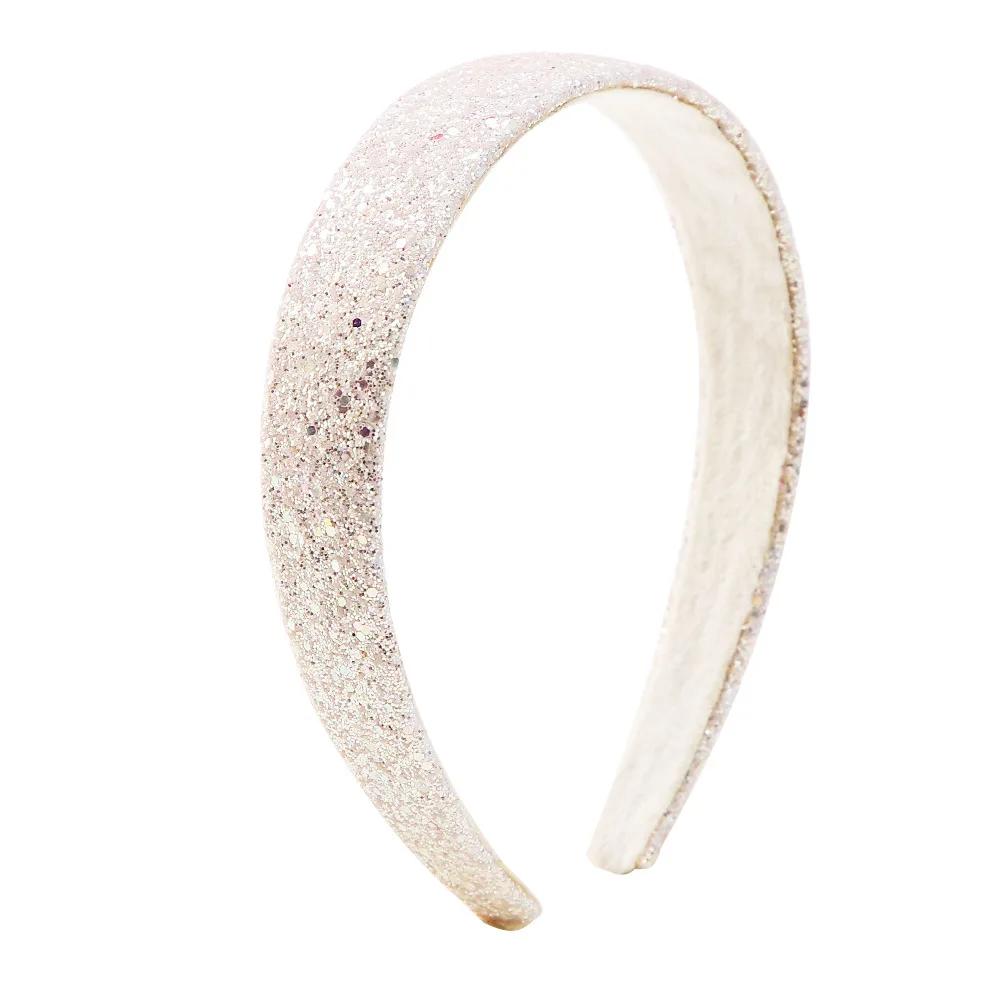 Блестящие повязки на голову для девочек, принцесса, сверкающая широкая повязка на голову, детская милая повязка на голову в стиле Алисы для детей, толстый блеск, детский аксессуар для волос