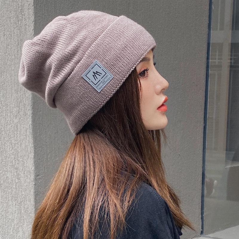 Hat Female Autumn and Winter Versatile Fashion Trend Internet celebrity Winter Fleece Warm Ear Protector Knitted Wool Hat Men