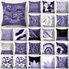 Gem Crystal Marble Art Print Geometric Purple Pillowcase Home Decor Cushion Cover