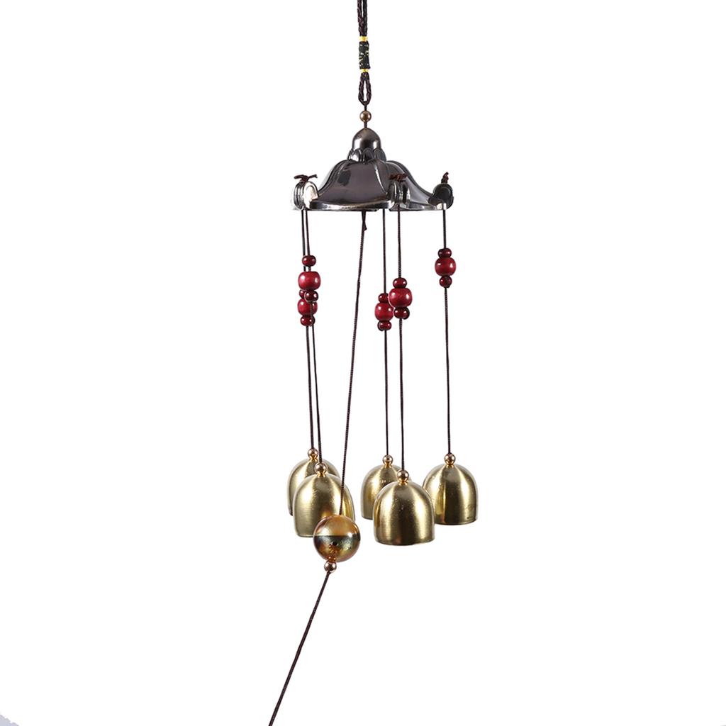 Best Wishes Lucky Metal Wind Chime Bell Outdoor Garden Classical Pavilion Hanging Decoration