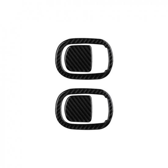 4Pcs For Dodge Challenger 2015- Carbon Fiber Seat Backrest Switch Cover Trim