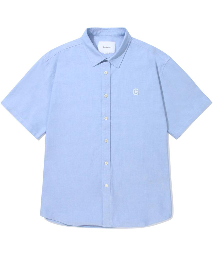 COVERNAT Pigment Oxford Half Shirt Light Blue
