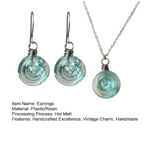 Yousheng Handmade Earrings with Spiral Design Retro Bronze Hooks Handmade Sustainable Earrings Charm Necklace Jewelry Gift