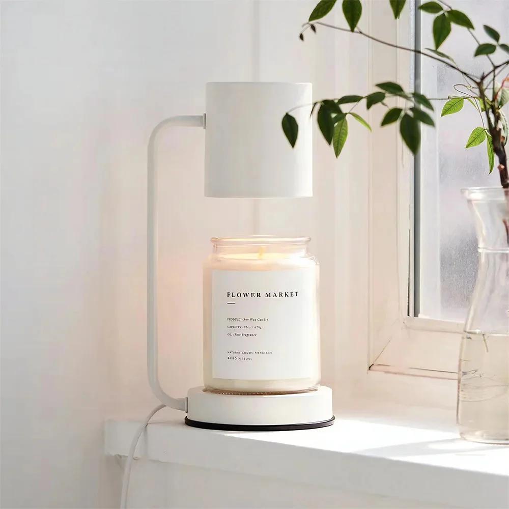 Simple Table Lamp Dimmable Candle Warmer Lamp Metal Wax Burner Retro Melting Wax Lamp 220V Fragrance Light Desk Decor Lighting