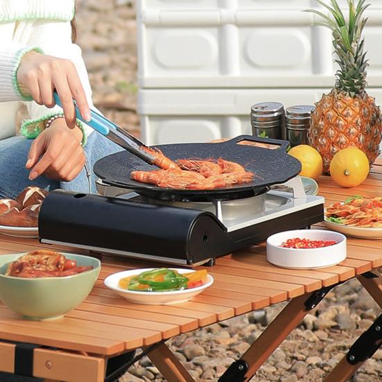 Barbecue Plate Non Stick Heat Resistance Wear-Resistant Smooth Surface Iron Picnic Barbecue Grill Pan Outdoor Supply