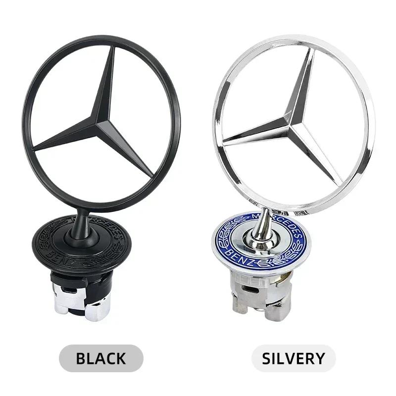 Автомобильная наклейка для Mercedes Benz Звезда на капот - Значок на капот автомобиля Передний хромированный логотип Маркировка капота для Benz C E S Класса W204 W205 W21