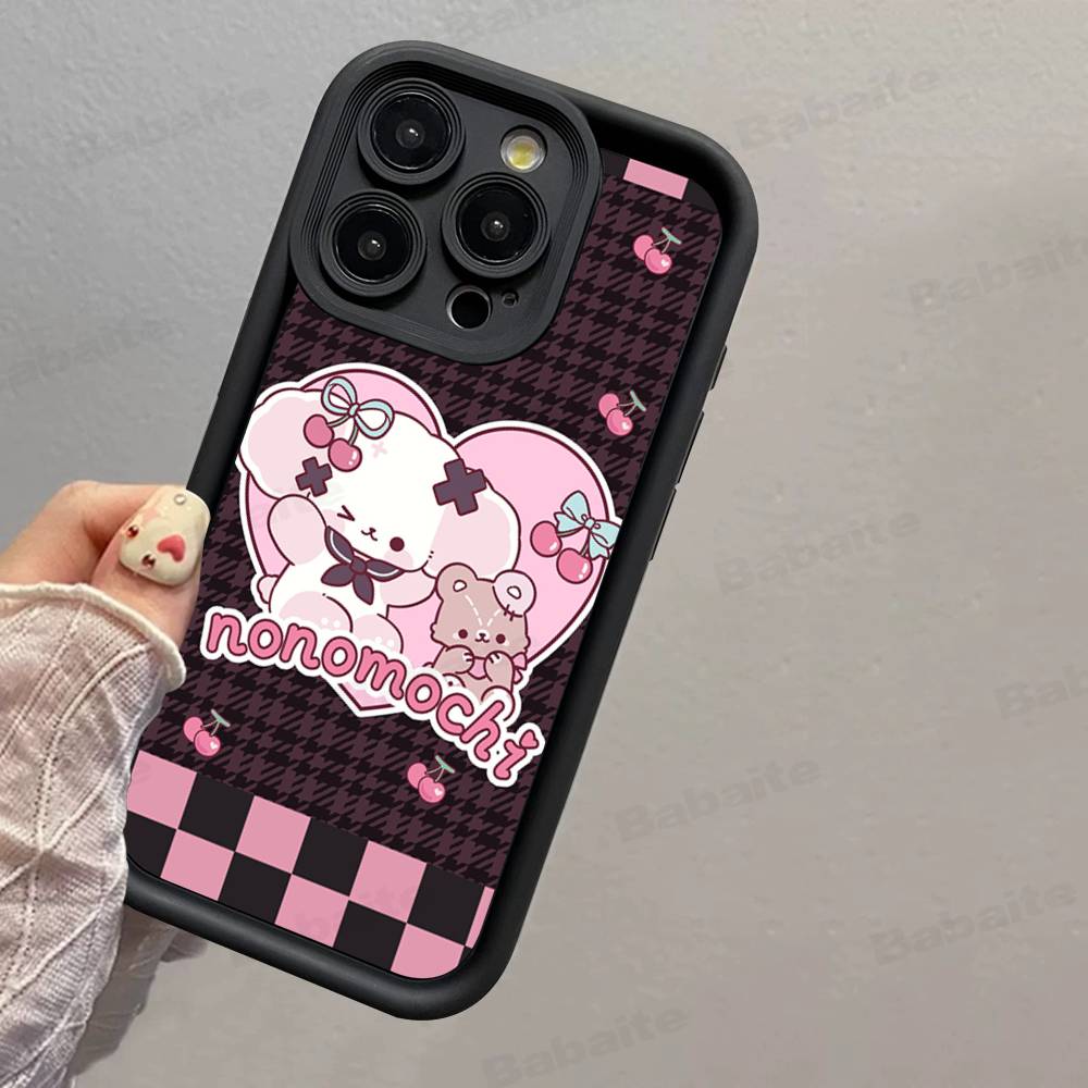 Popular Cute Dog N-Nonomochi Logo For IPhone 17 Pro Max 16 15 14 13 12 11 Plus Black Soft Phone Cover