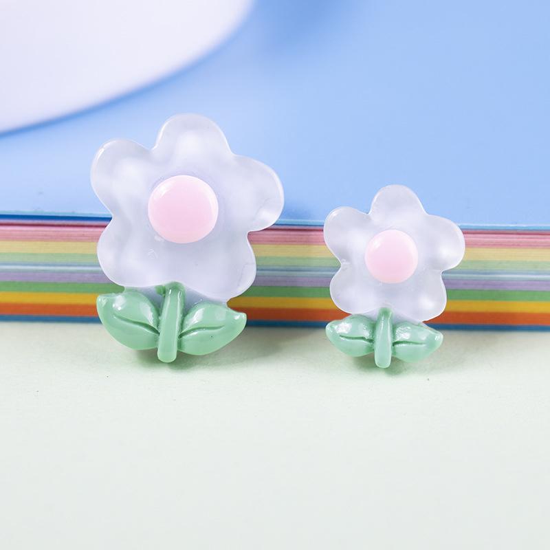10pcs Children's Flower Hair Accessories Loose Beads Brightening Face Flower Patch Cream Glue Fresh Five-petal Mobile Phone Case Material