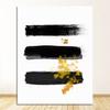 Minimalist Canvas Painting Wall Art Poster Print Pictures Living Room Home Interior Decoration Abstract Black Gold Brush Line