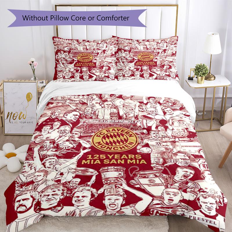 Bayern Munich Bedding Set Breathable Duvet Cover with Pillowcases Decorative Bed Linen for Bedroom Home Decoration Birthday Gift