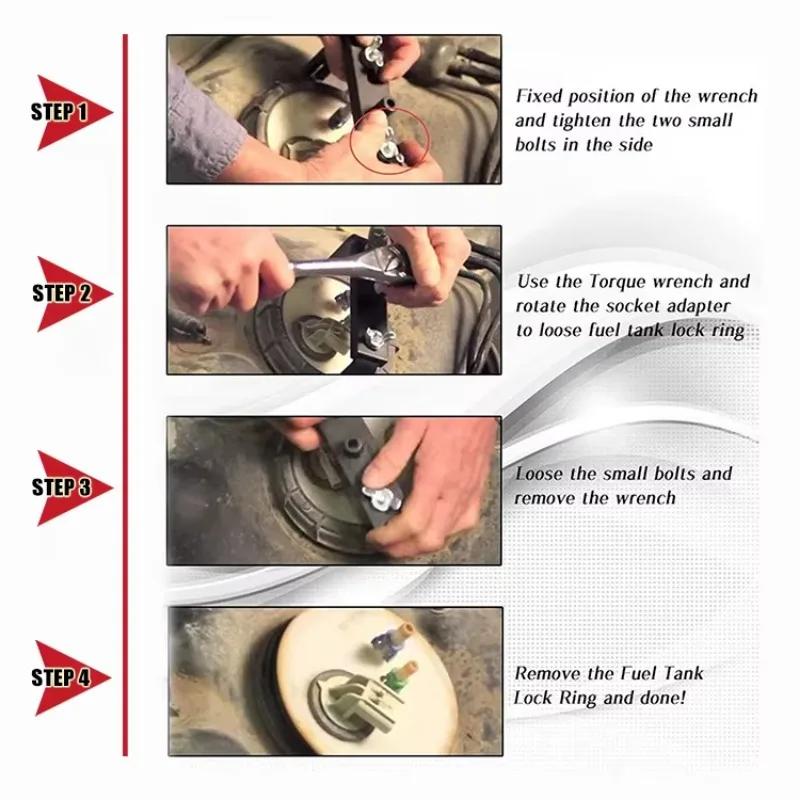 Крышка топливного насоса Крышка бака Ключ Регулируемый Универсальный Ремонтный Ключ Снятие Накидной Ключ Инструмент Для Замены Крышки топливного насоса Инструменты Для Фиксации
