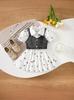 Европейский летний набор для девочек: Платье с бантом и джинсовый комбинезон